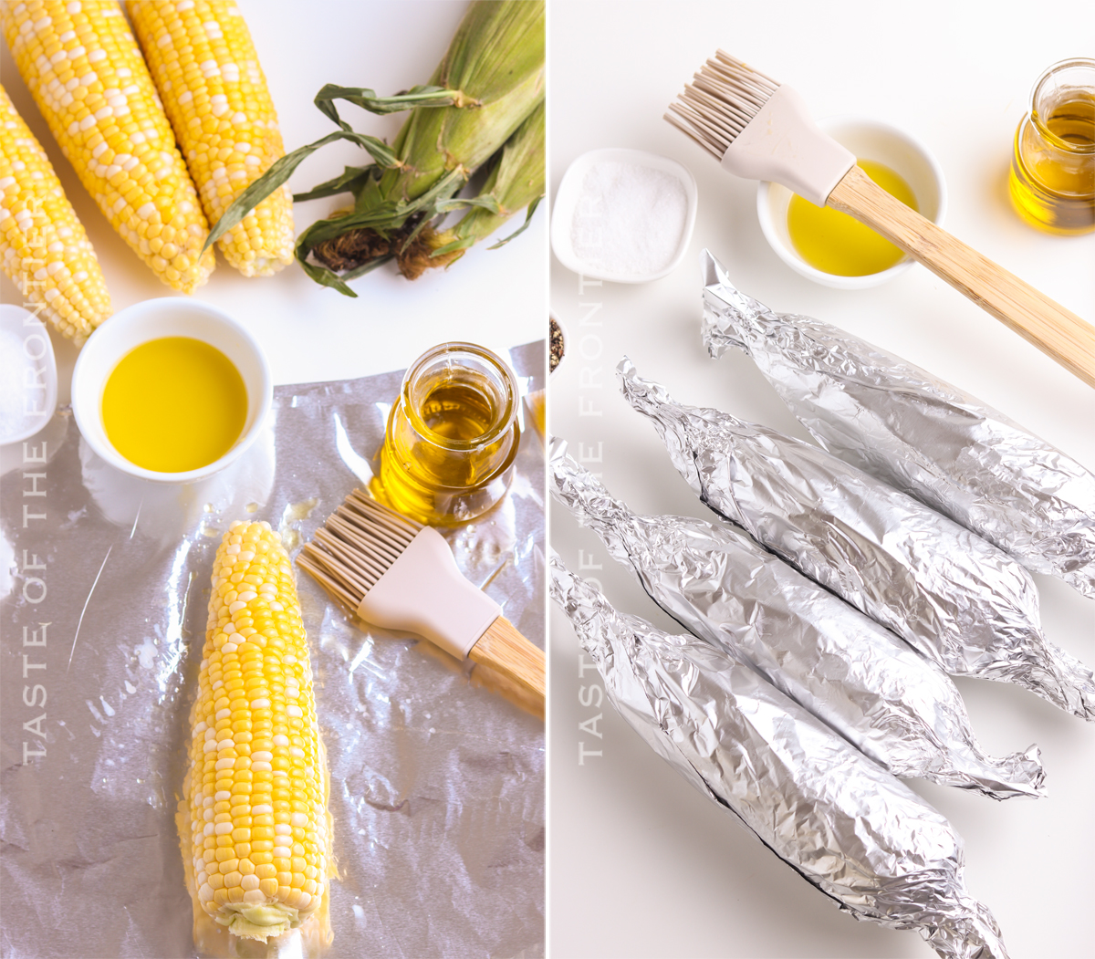 preparing corn in foil