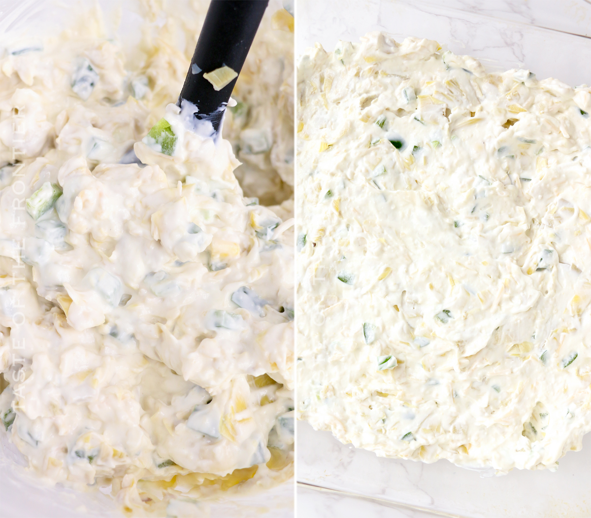 mixing Jalapeno Artichoke Dip