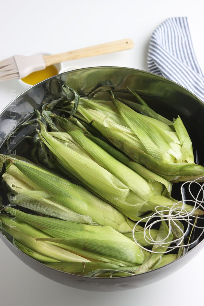 soaking the corn on the cob before smoking