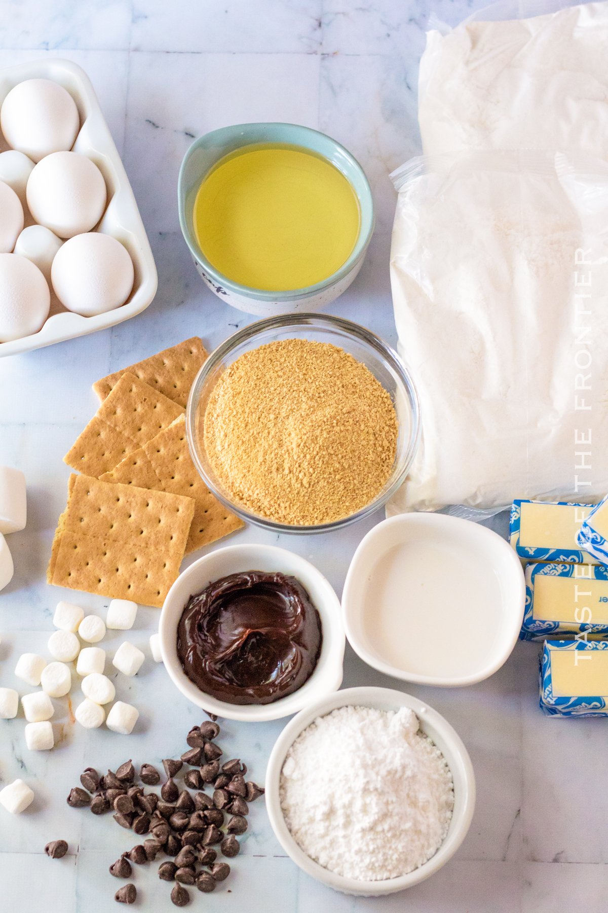 ingredients for S'mores Cake