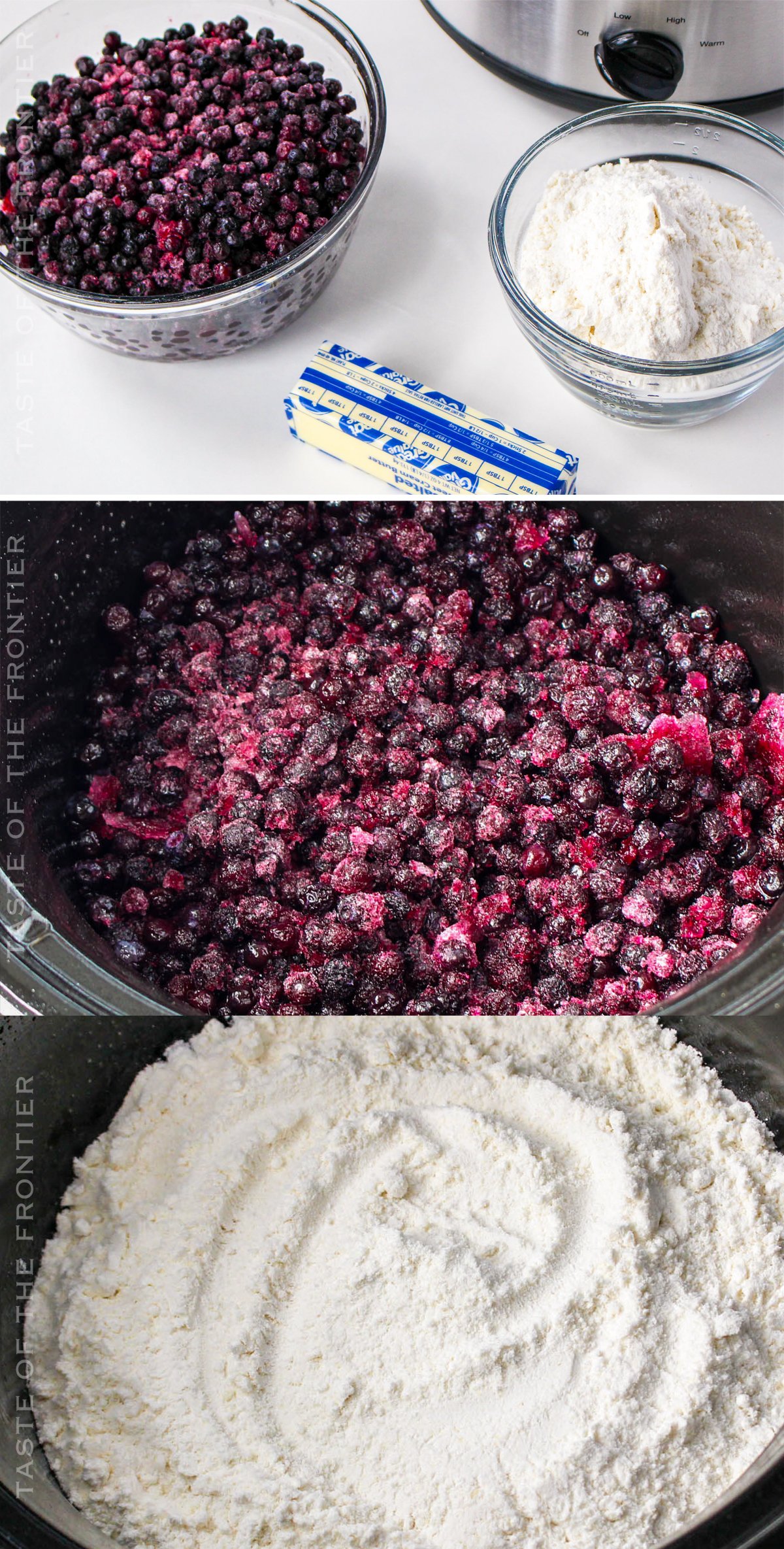 Ingredients for Slow Cooker Blueberry Cobbler