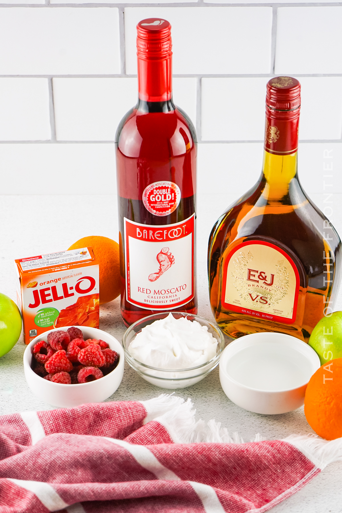 ingredients for Sangria Jello Shots