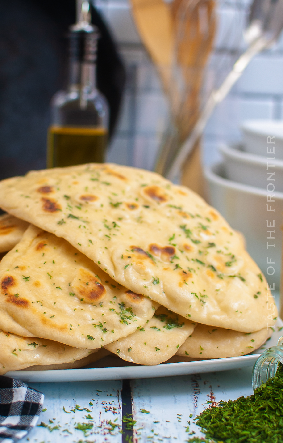 Indian bread with garlic butter