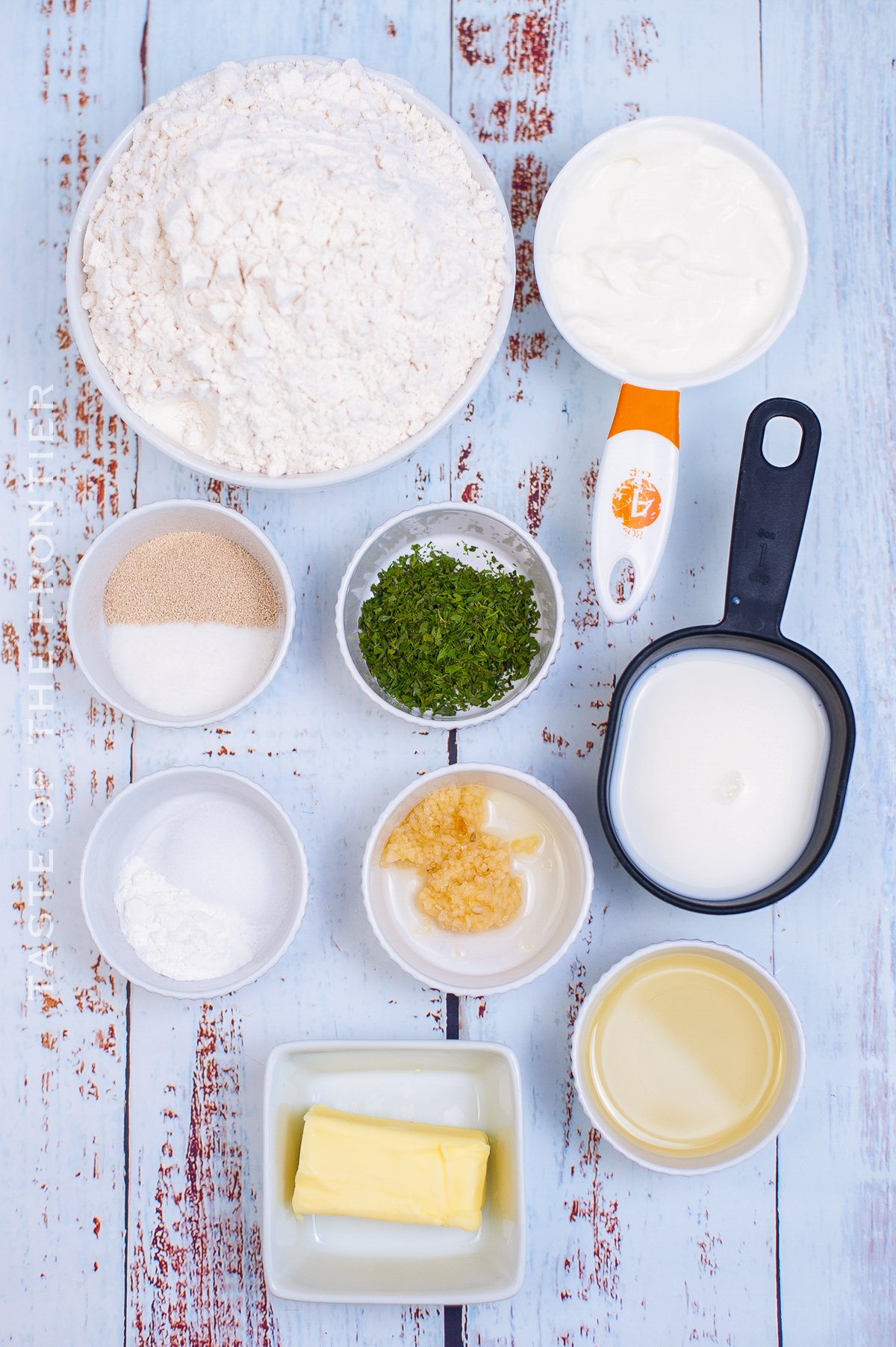 Ingredients for Garlic Butter Naan