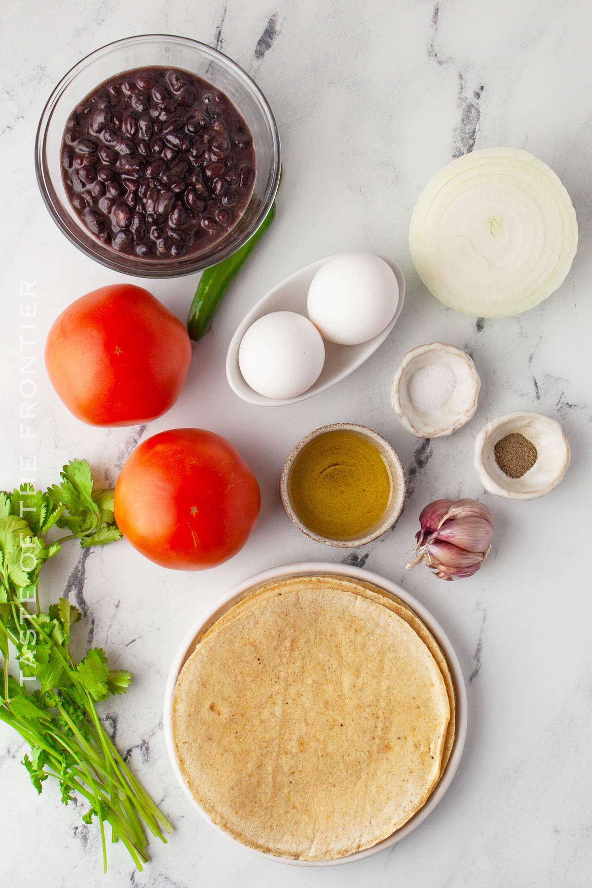ingredients for Huevos Rancheros