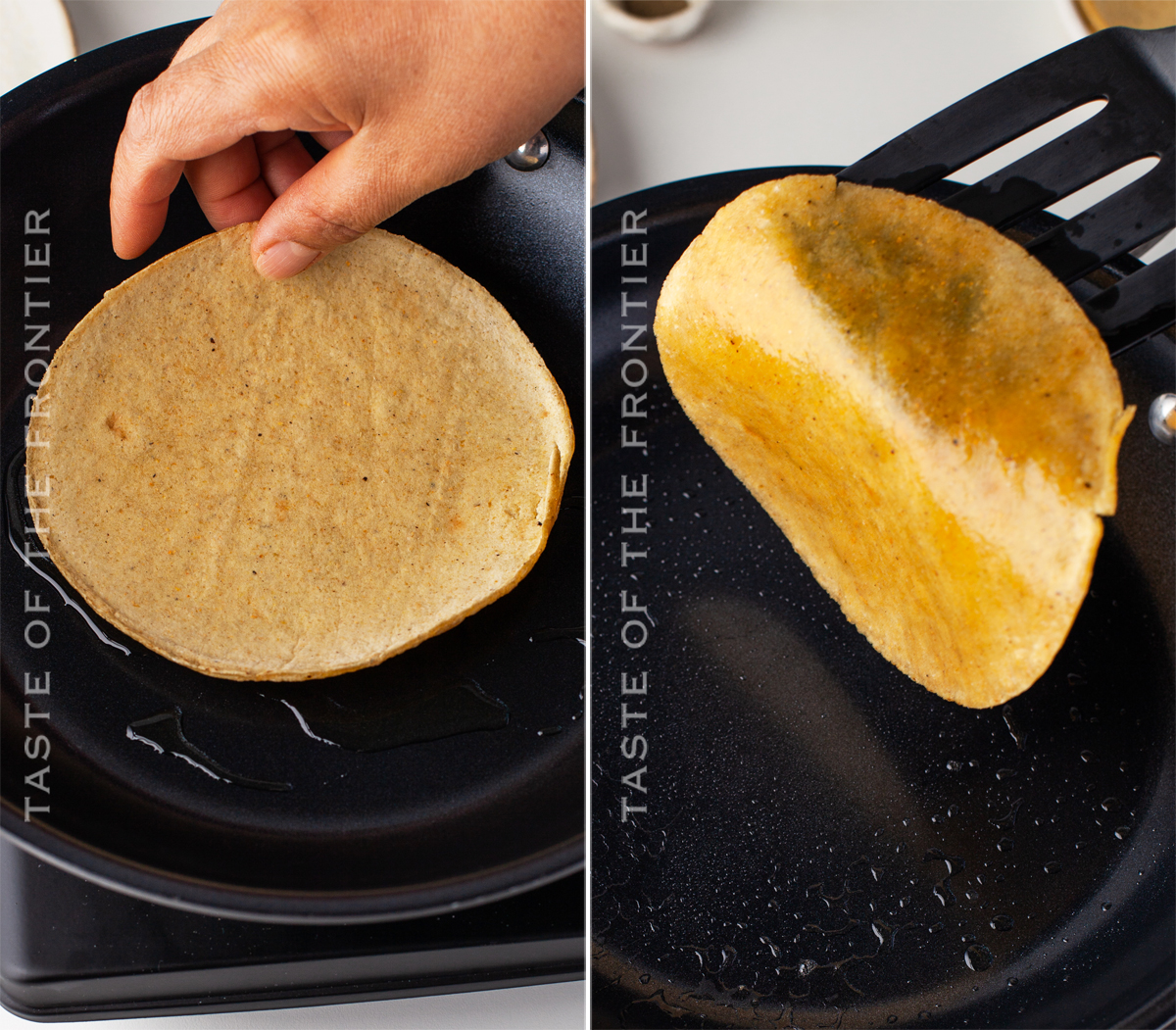 frying tortillas