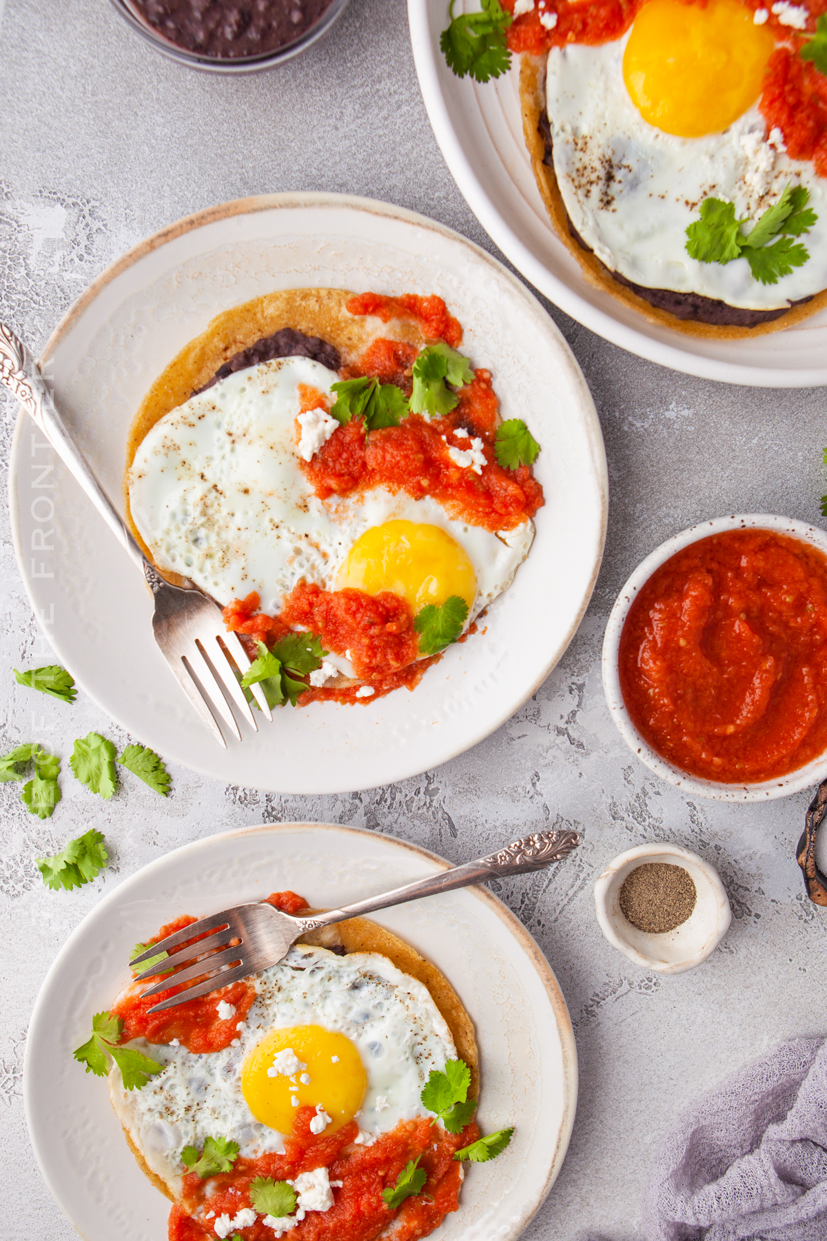 morning meal with eggs and salsa