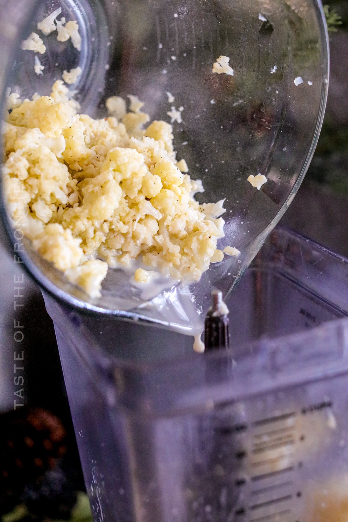 blending the cauliflower