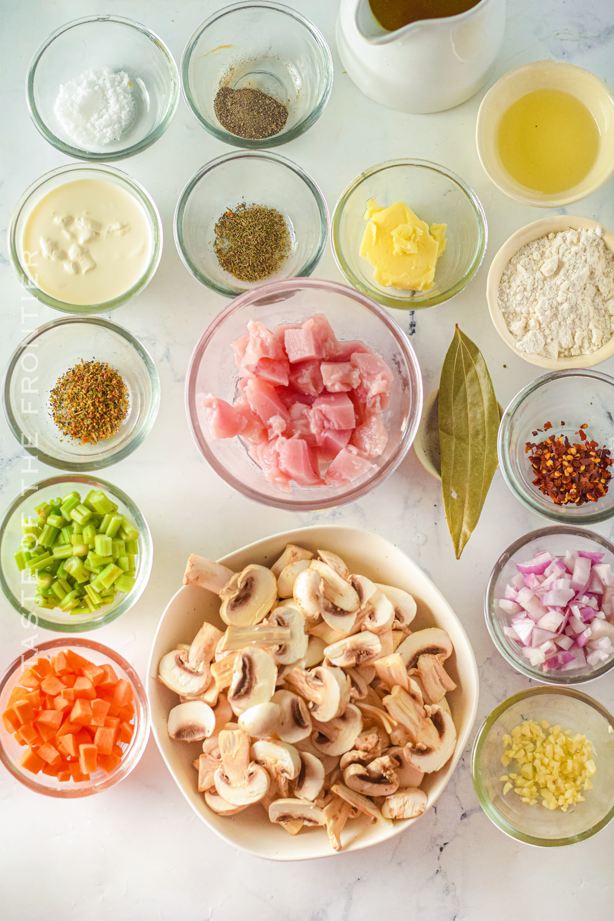 Ingredients for Chicken and Mushroom Soup