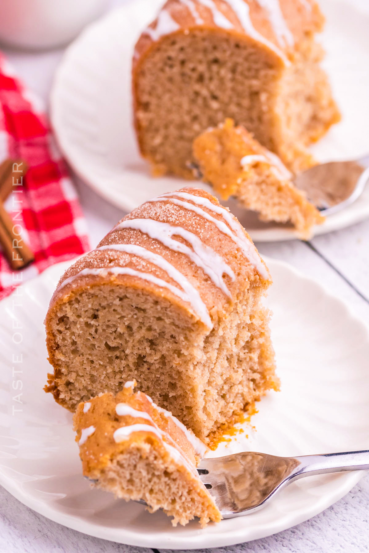 Slice of apple bundt cake