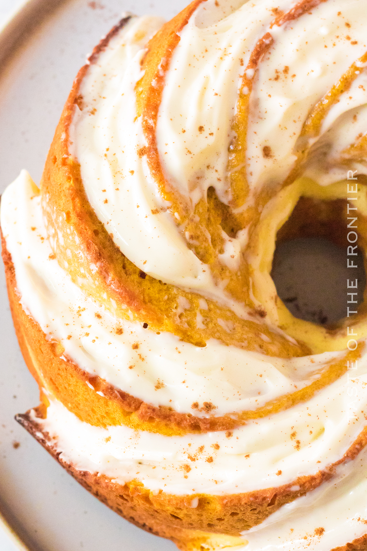 pumpkin swirl cake with cheesecake filling