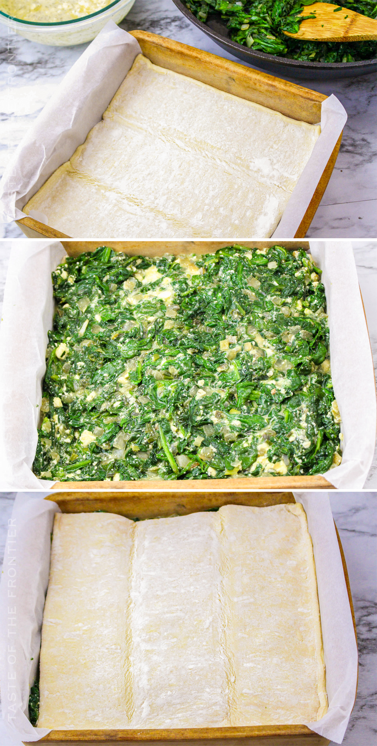 How to assemble spinach pie