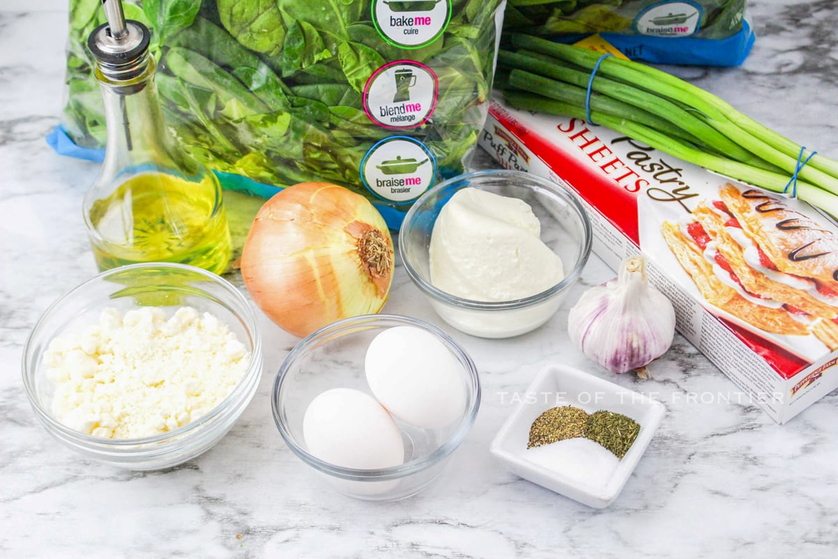 Ingredients for Spanakopita