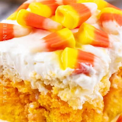 Recipe for Candy Corn Poke Cake