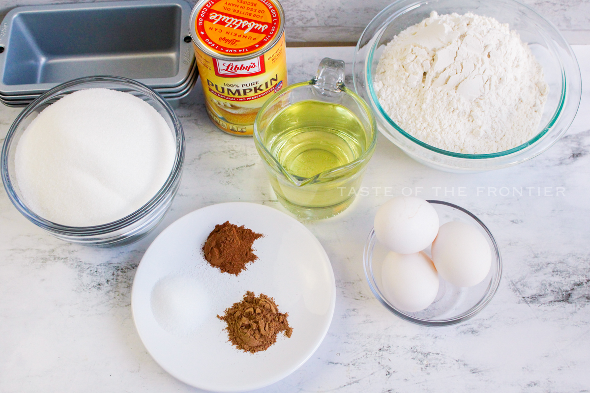 Ingredients for Air Fryer Pumpkin Bread