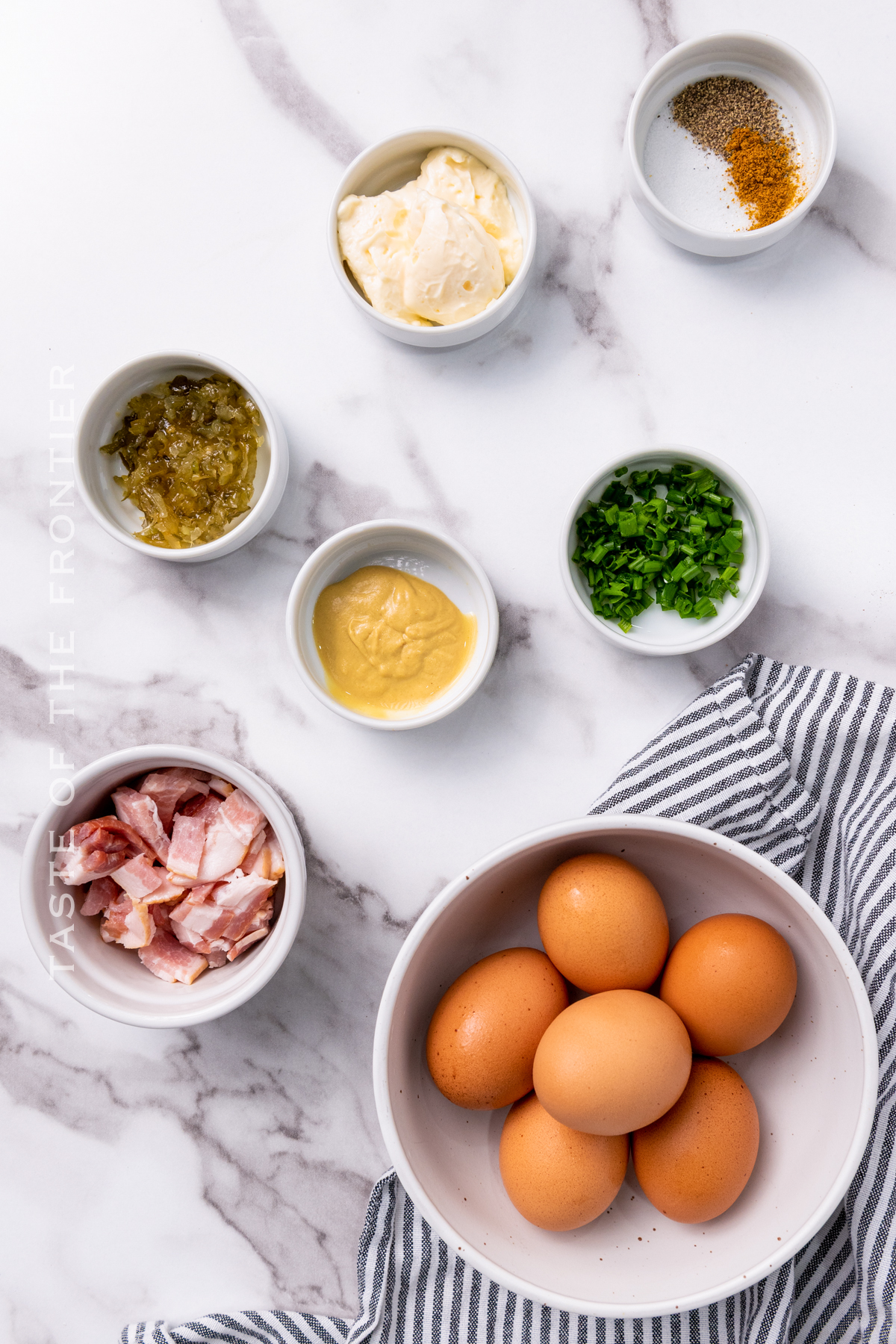 ingredients for Bacon Deviled Eggs