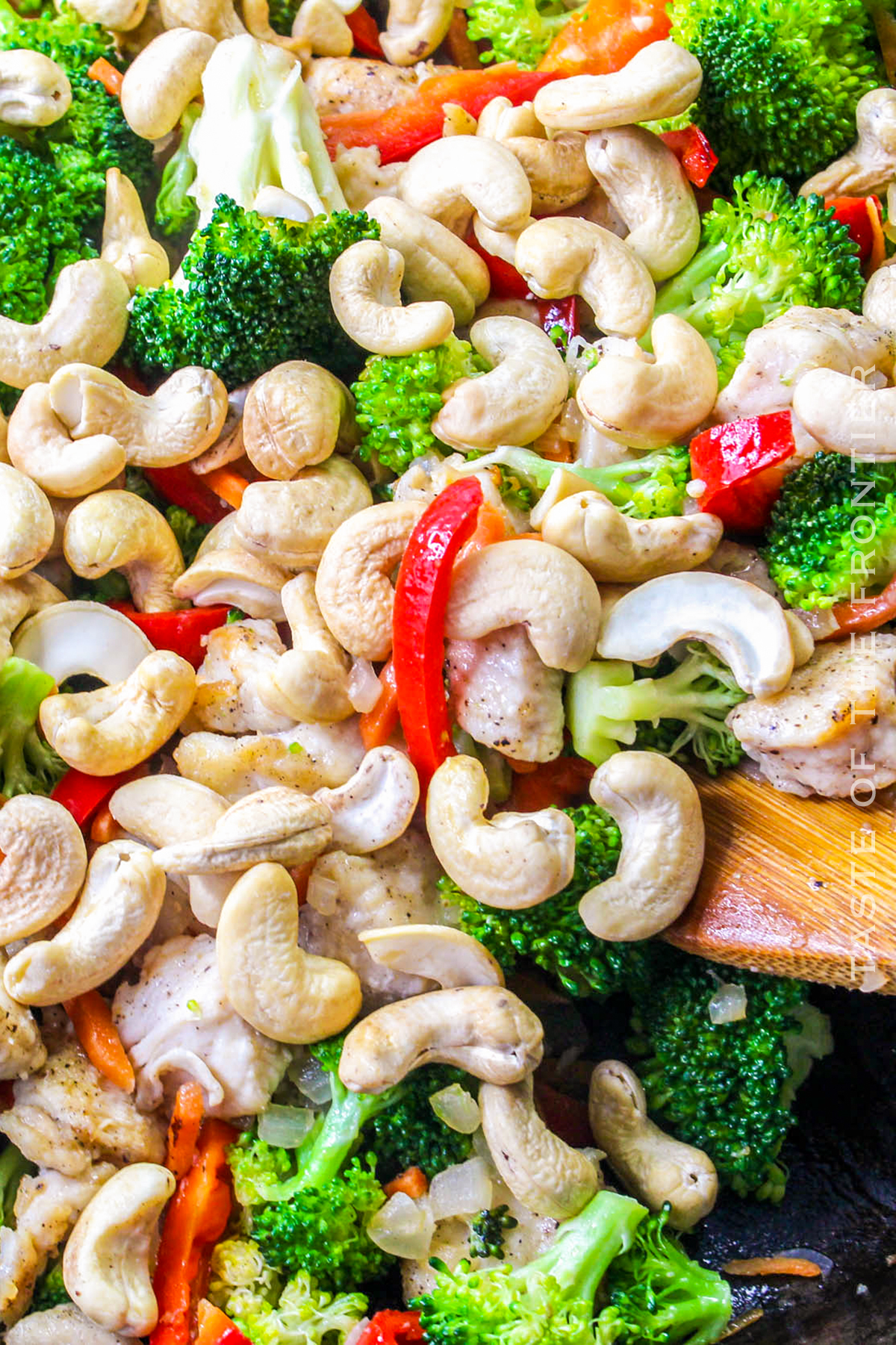 making Cashew Chicken