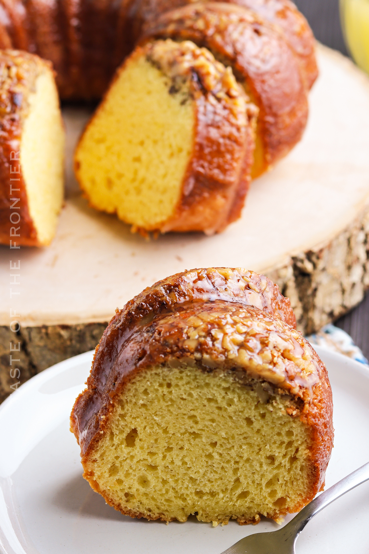 sliced bundt cake for the holidays