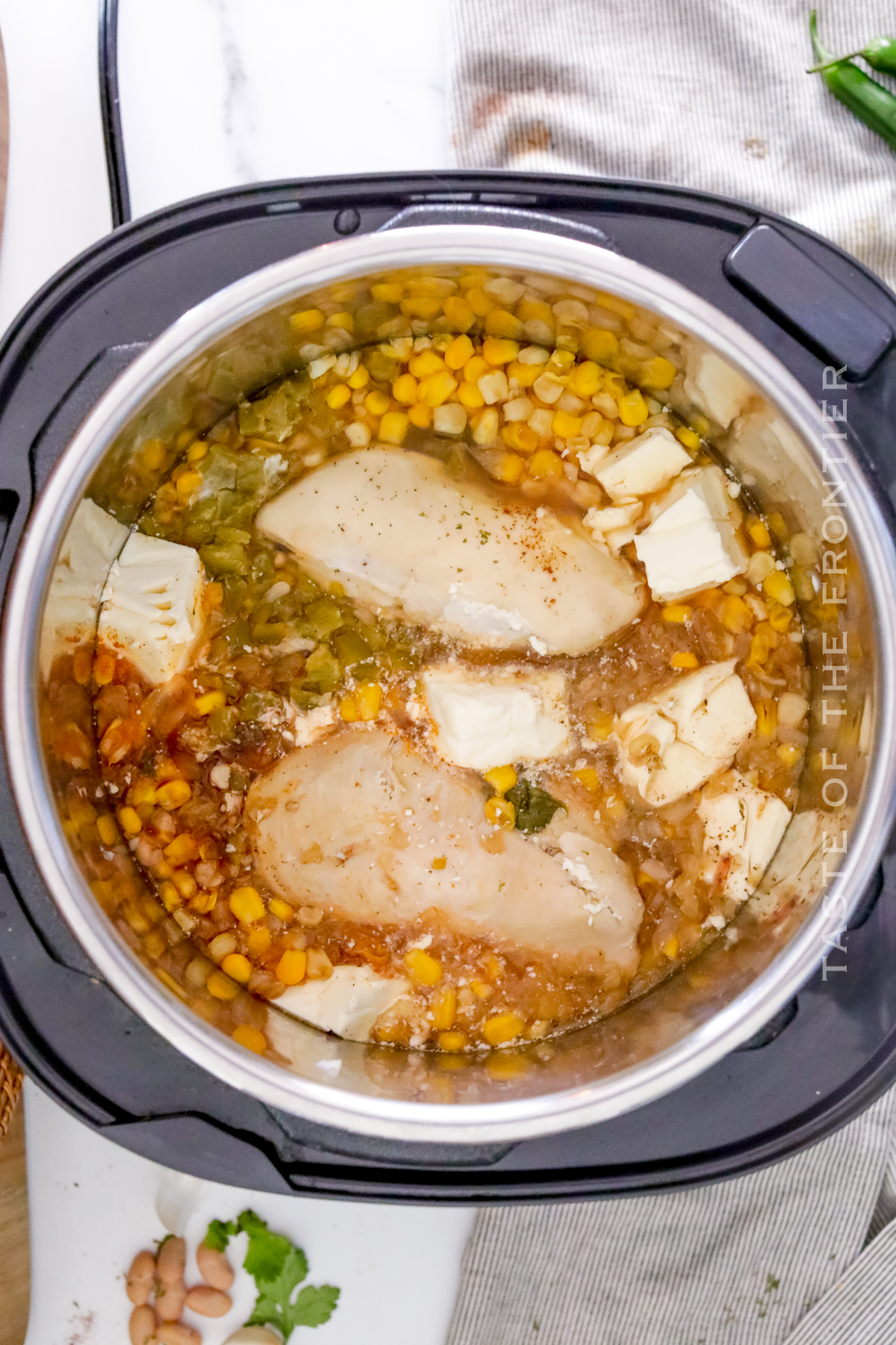 making pressure cooker Chicken Chili