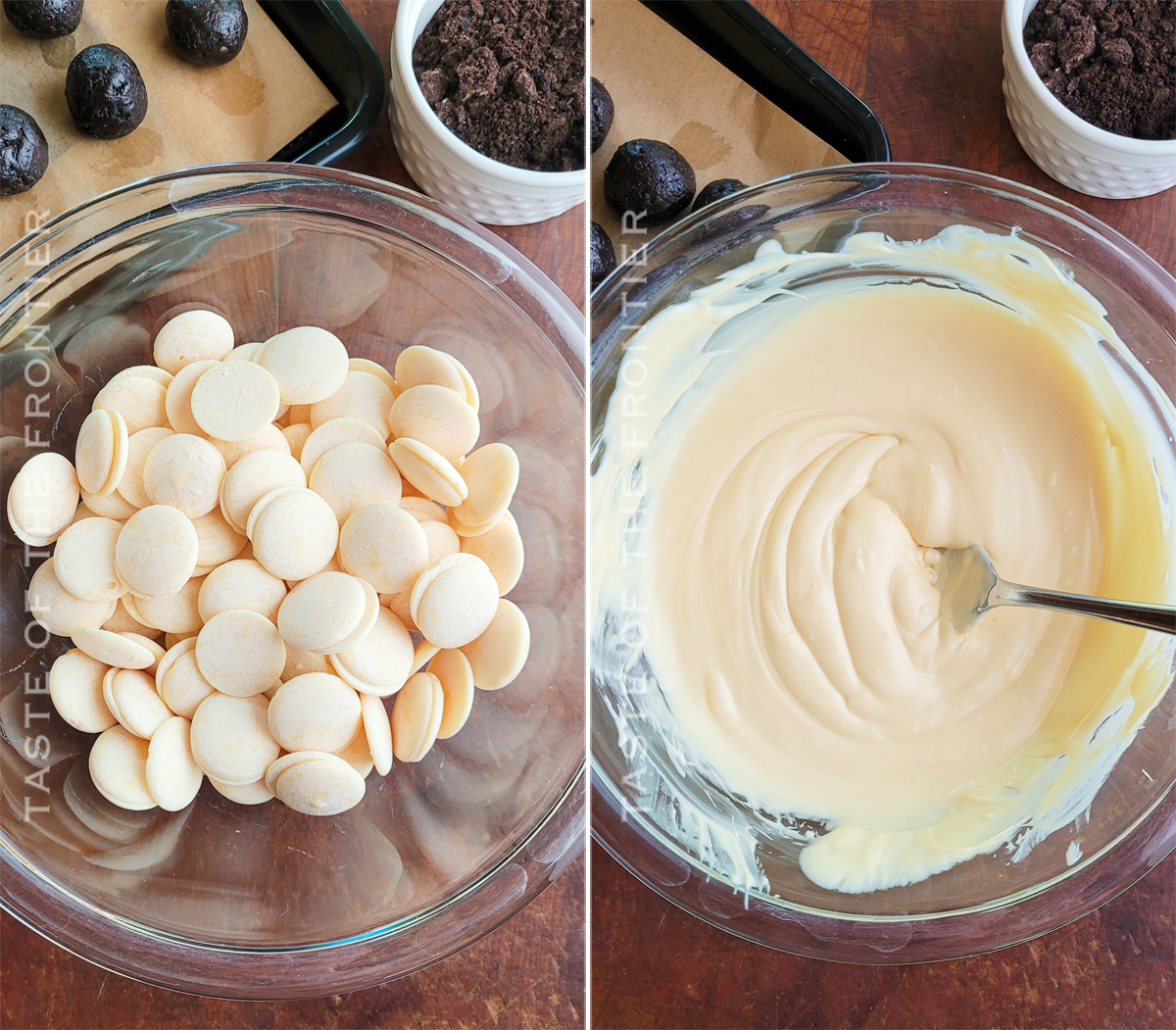 melting the chocolate wafers