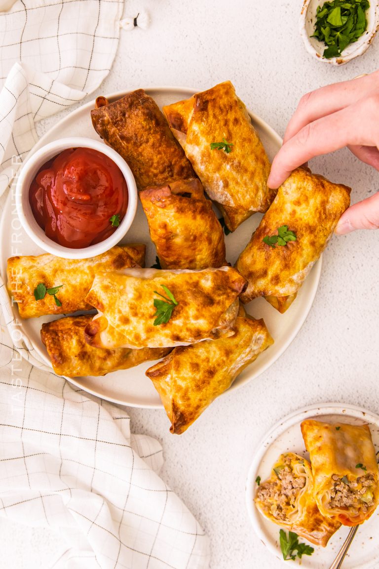 Air Fryer Cheeseburger Egg Rolls Taste of the Frontier