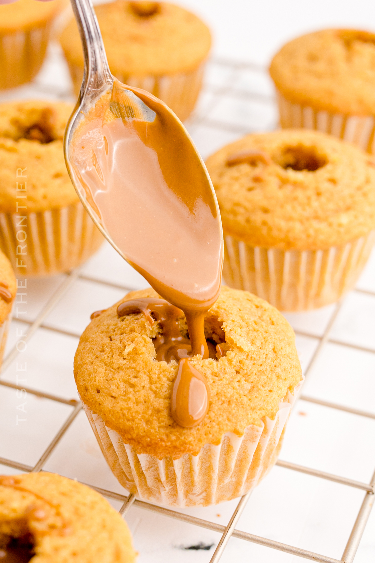 filling the inside with biscoff