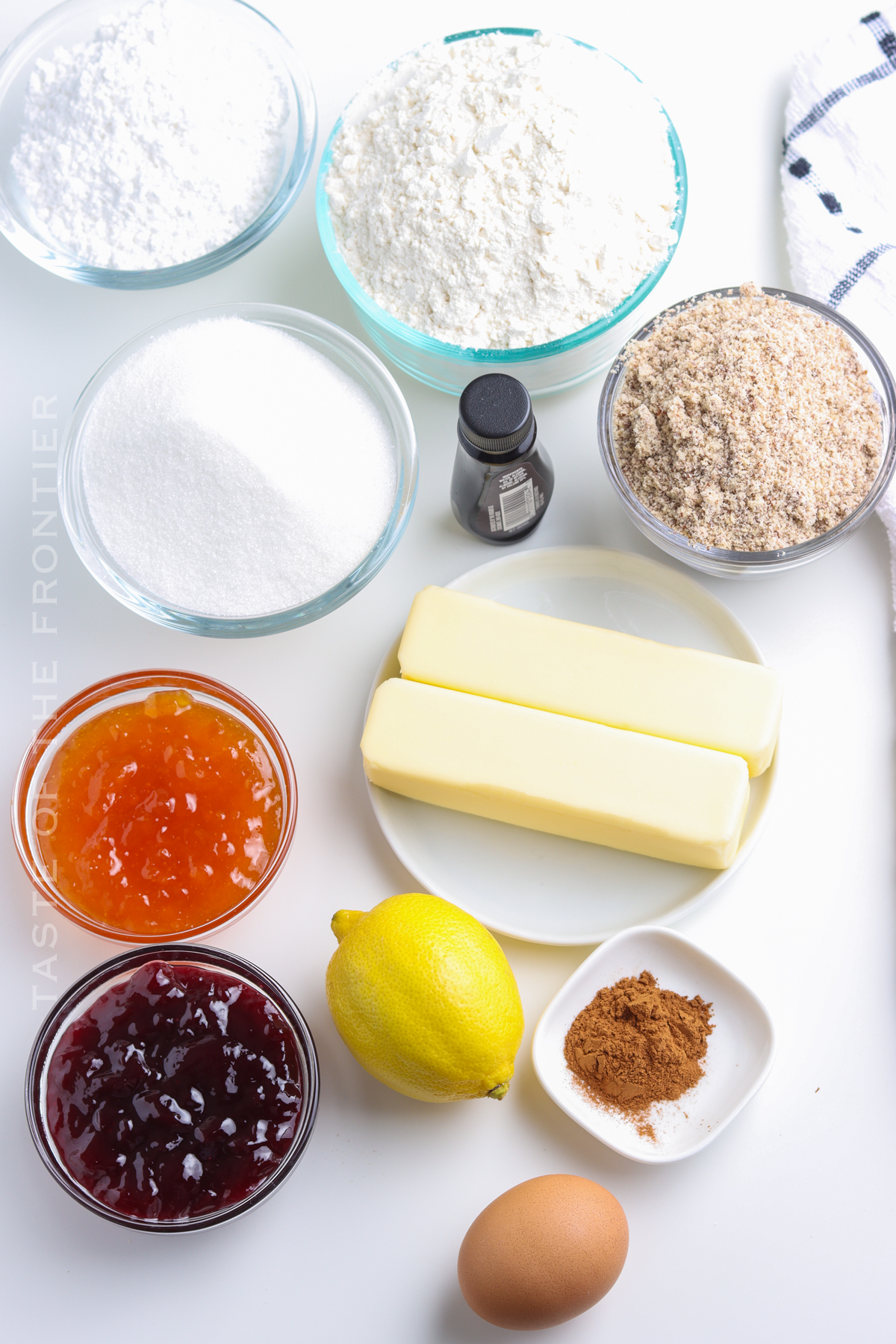 ingredients for Linzer Cookies