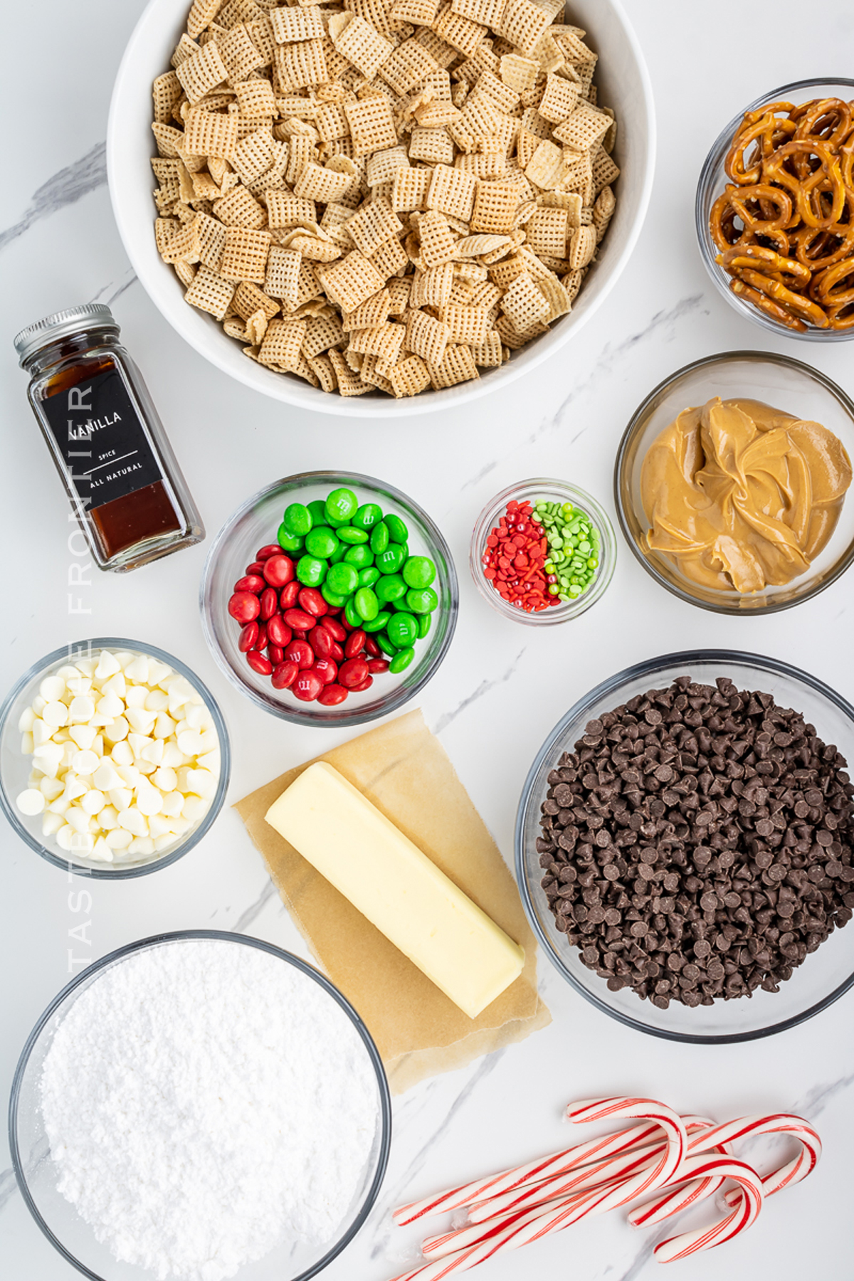 Ingredients for Christmas Puppy Chow