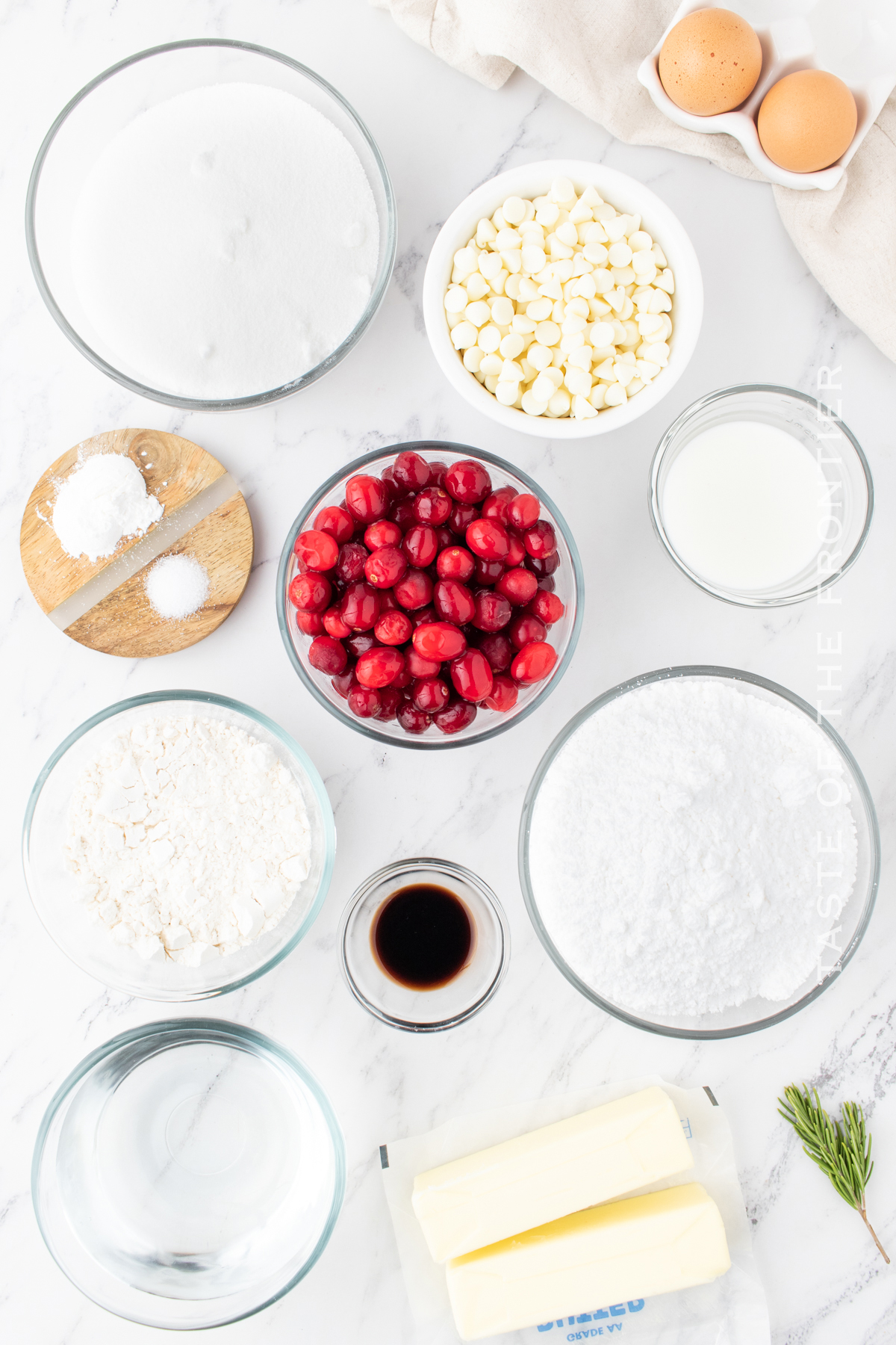 Ingredients for Cranberry Cupcakes