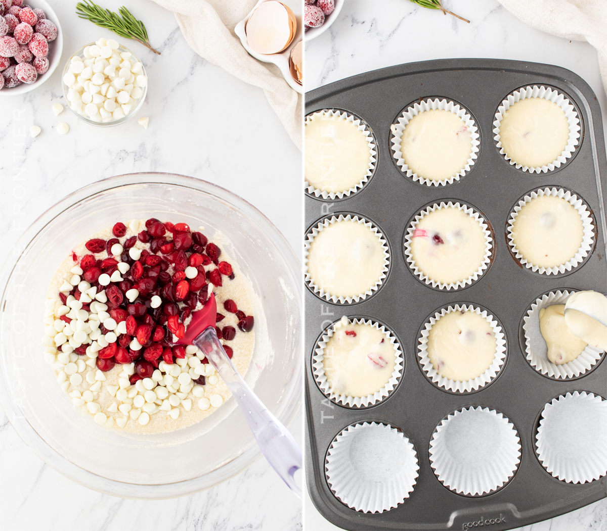 making cranberry cake