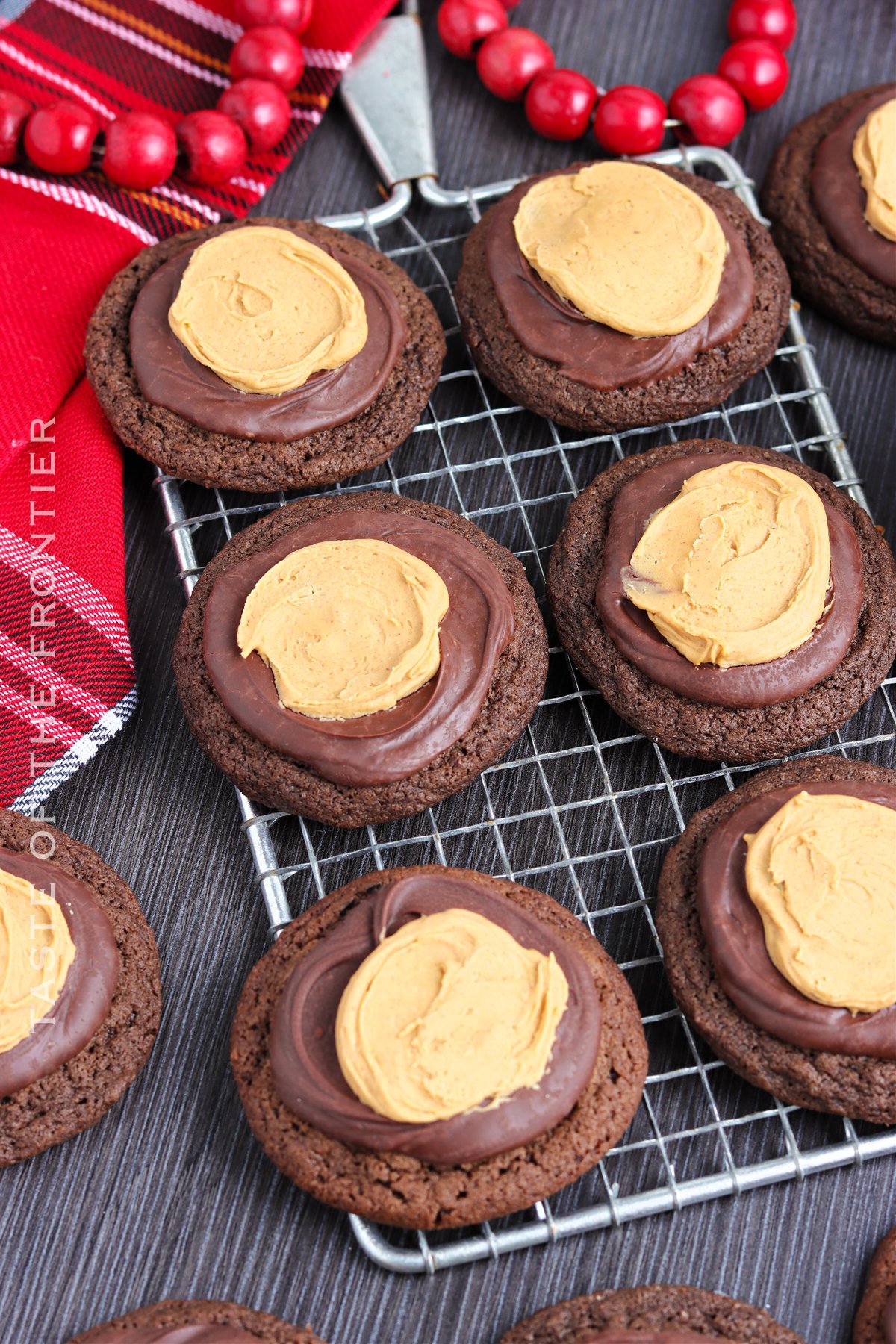 holiday cookies chocolate peanut butter