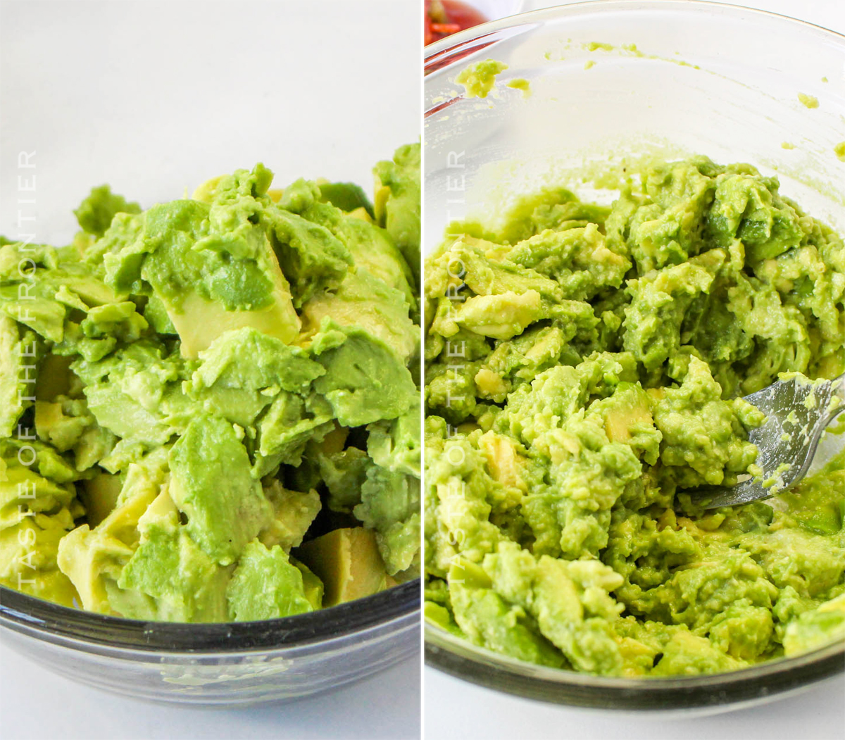 making mashed avocados