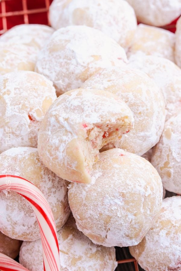 Peppermint Snowball Cookies