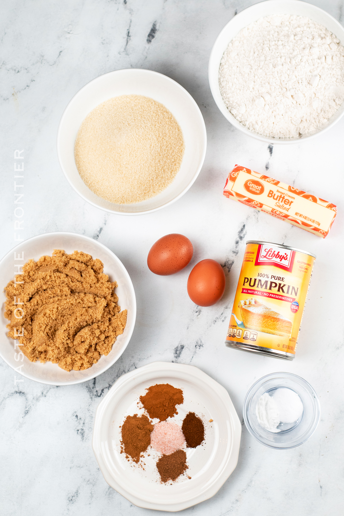 ingredients for Pumpkin Pound Cake