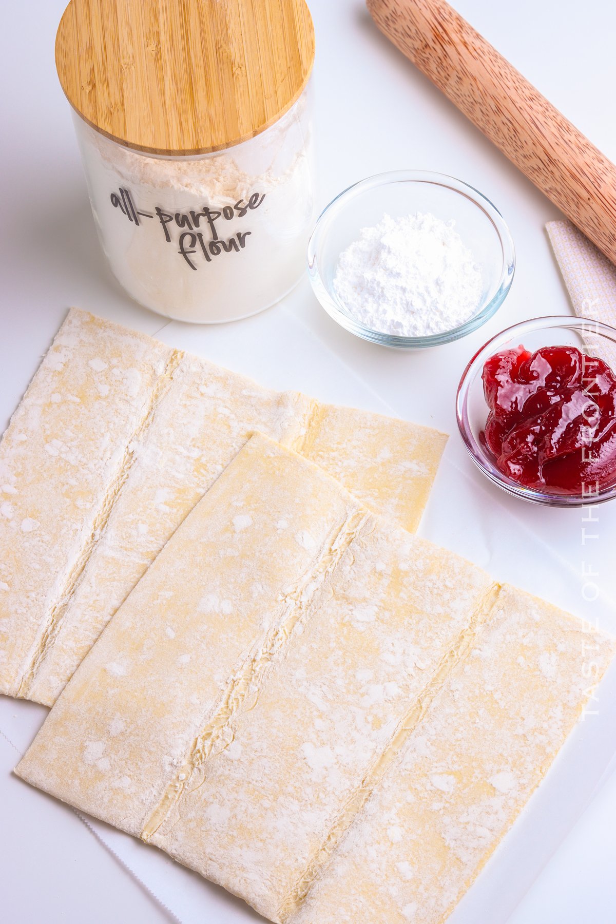 ingredients for Raspberry Pastry Twists