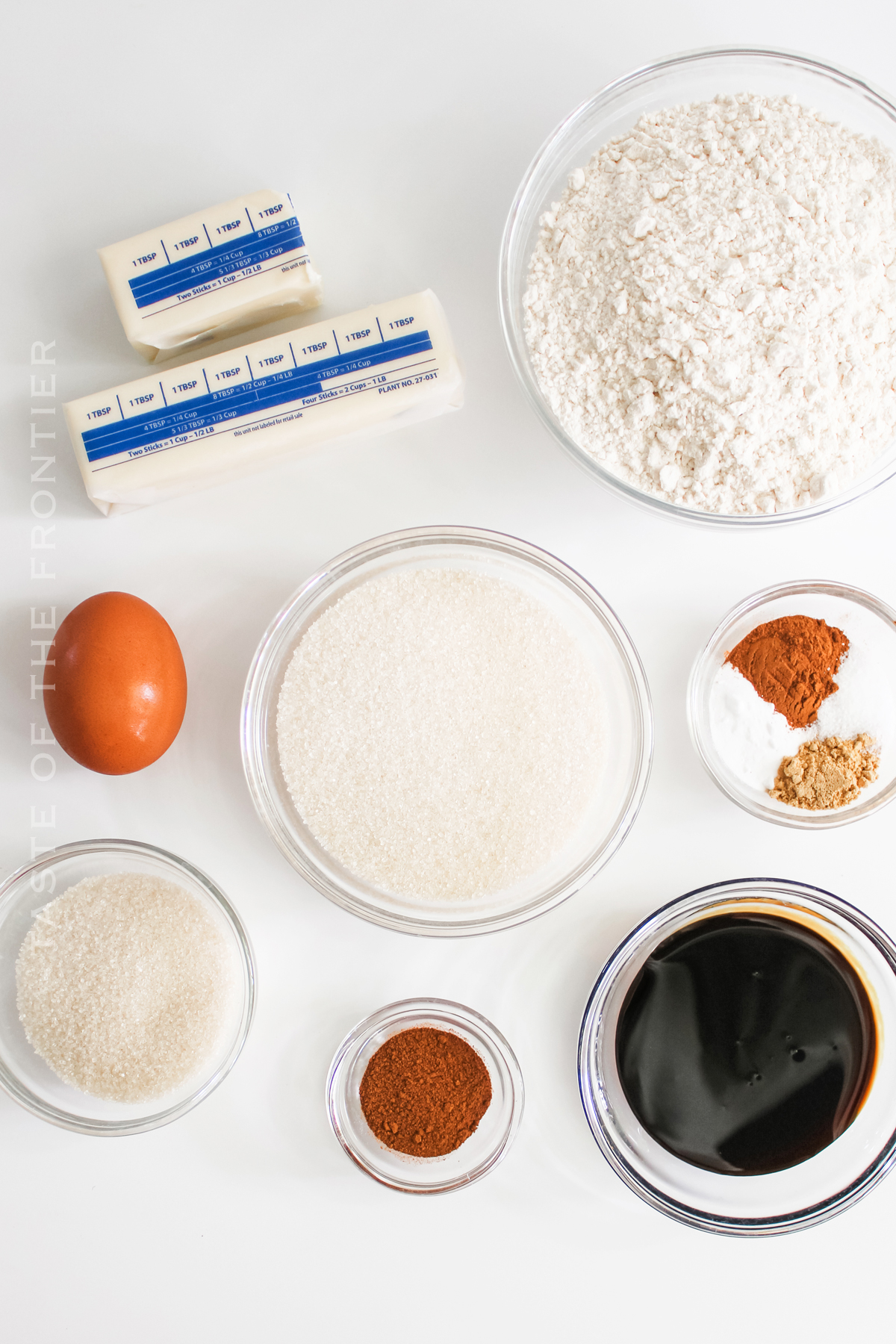 ingredients for Gingersnap Cookies