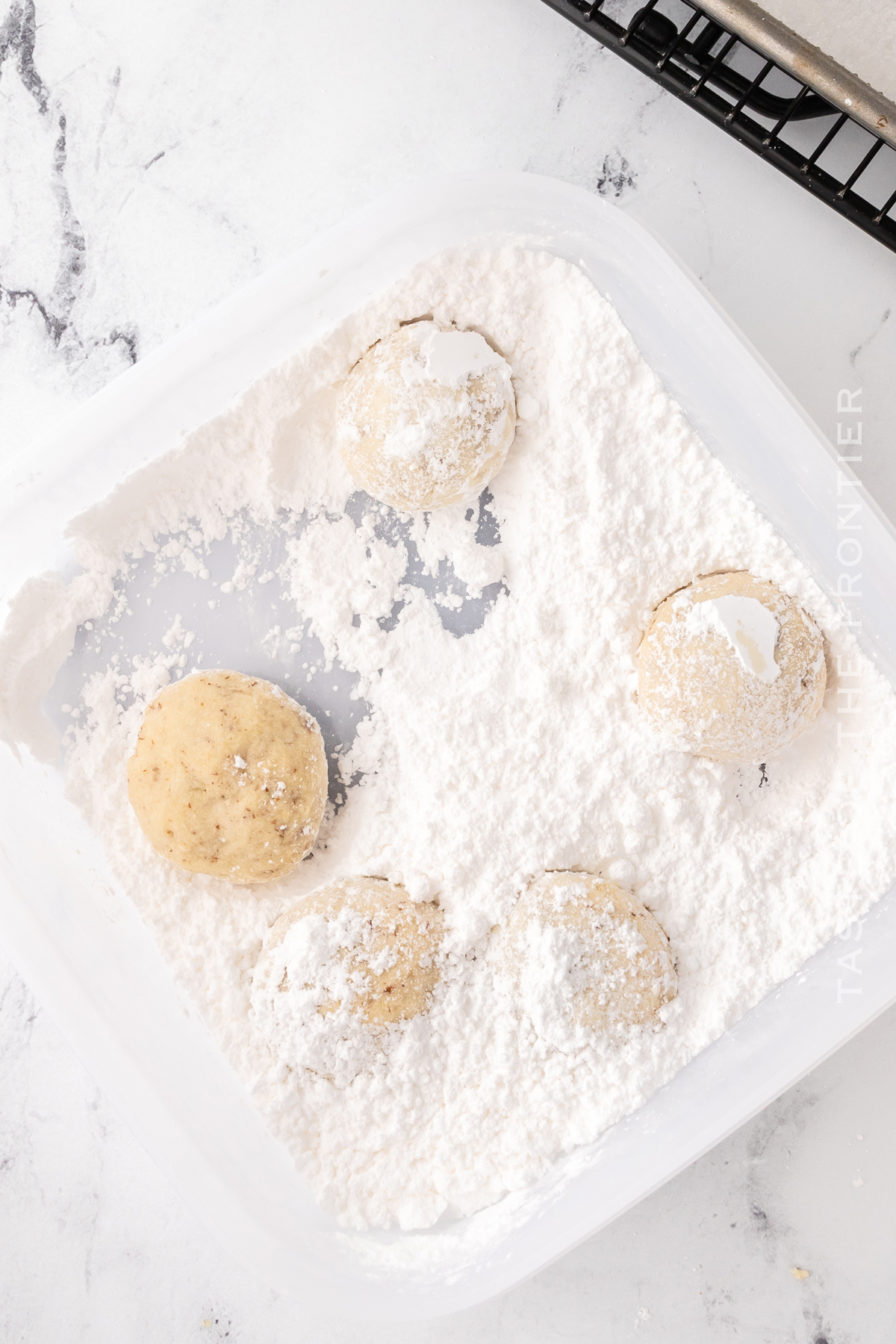 Adding Sugar - Easiest Snowball Cookies