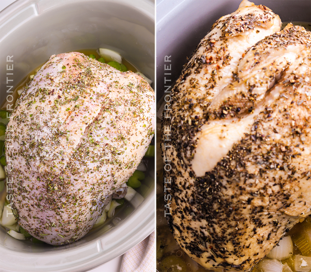 turkey breast before and after cooking
