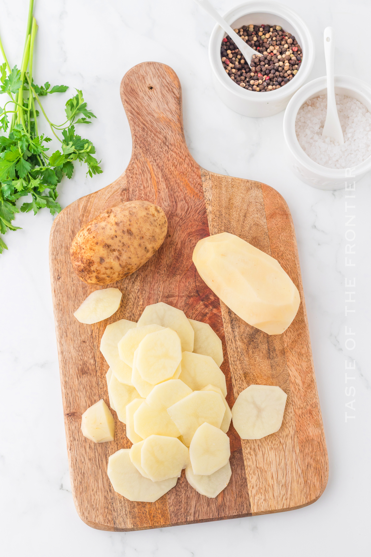 slices of potatoes