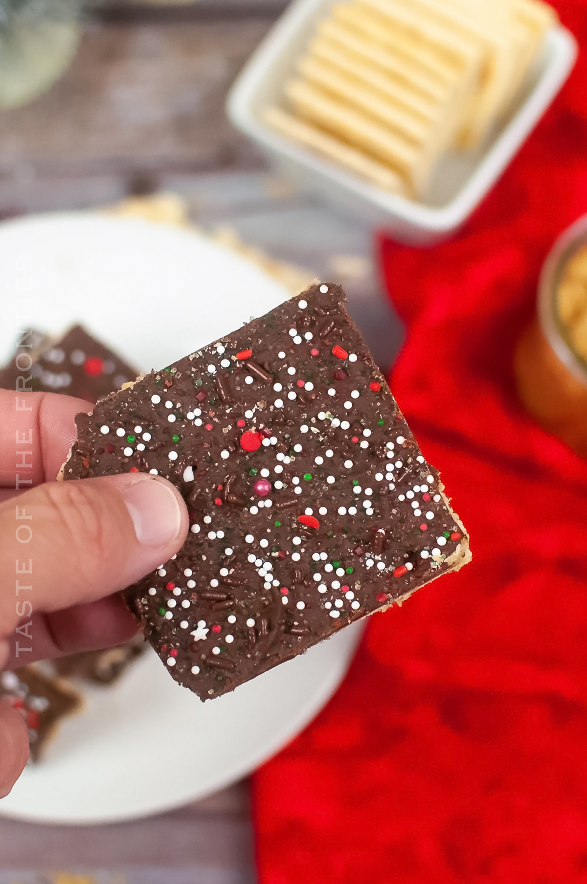 sprinkles on cracker toffee