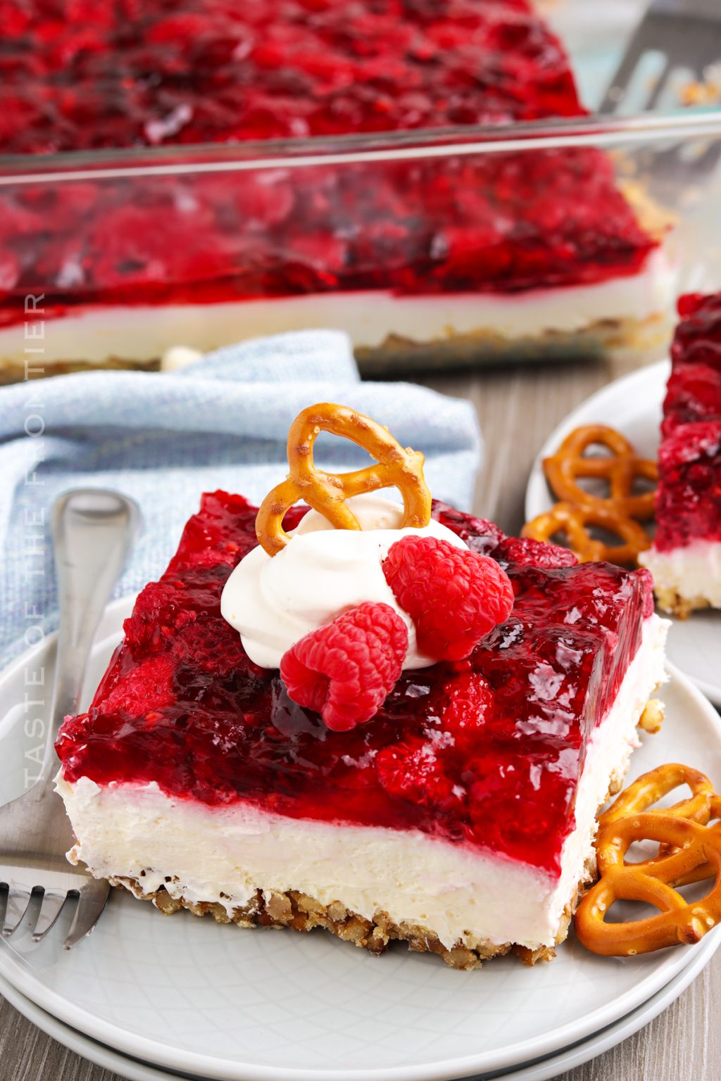 Raspberry Pretzel Salad Taste of the Frontier