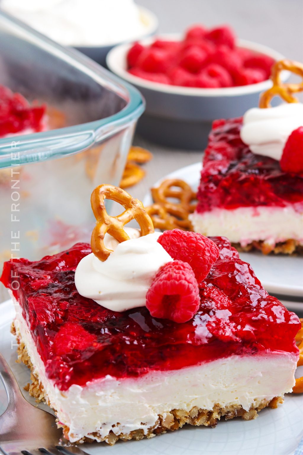 Raspberry Pretzel Salad - Yummi Haus