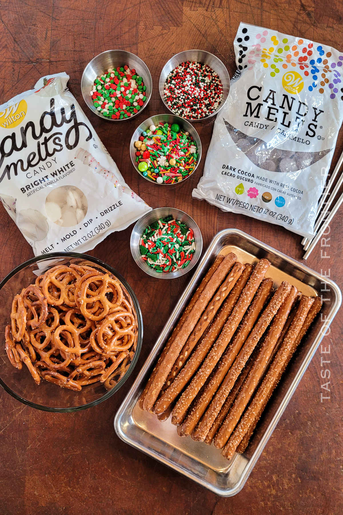 ingredients for Chocolate Covered Pretzels