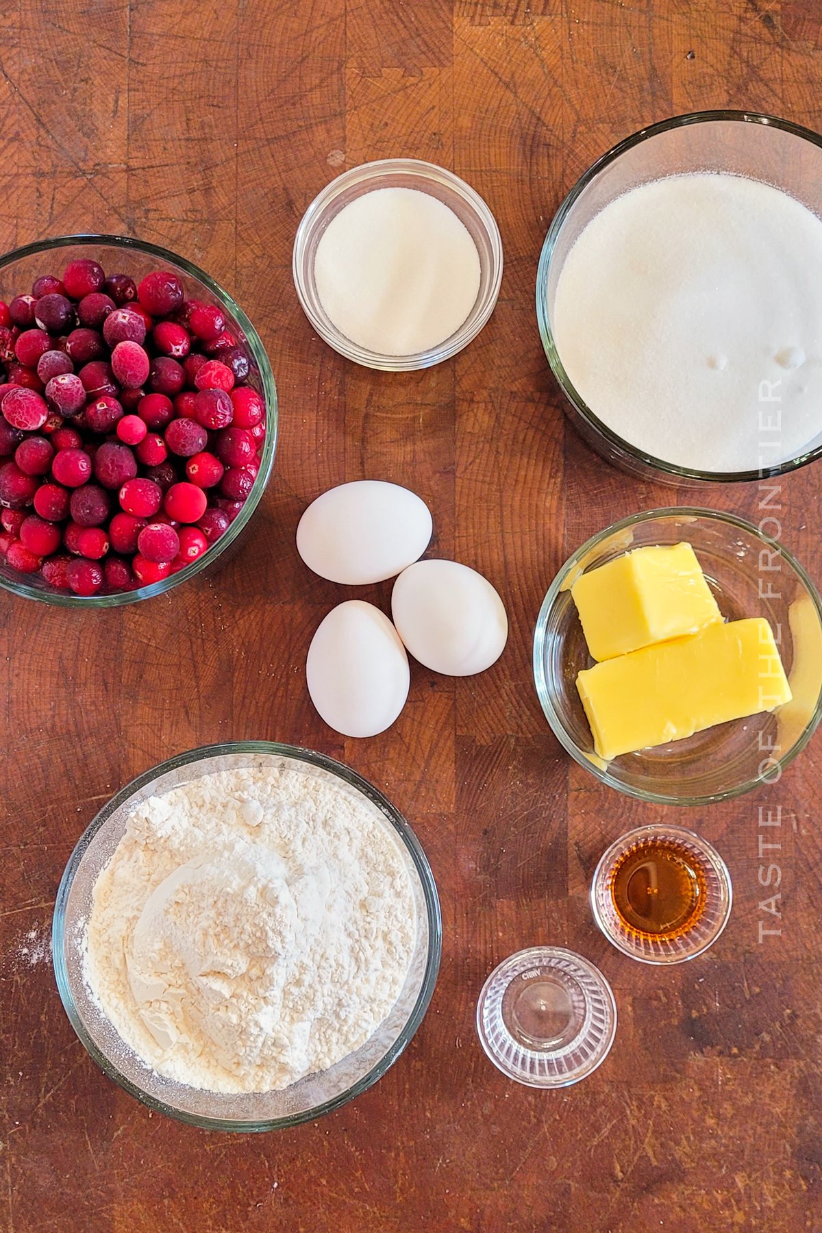 ingredients for Cranberry Cake