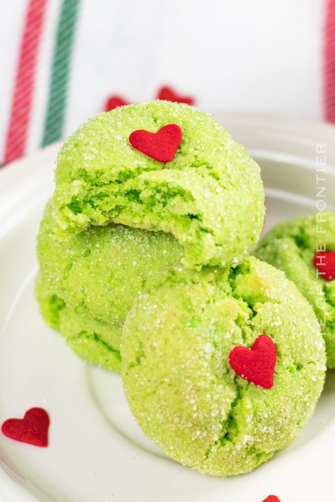 recipe for Grinch Crinkle Cookies