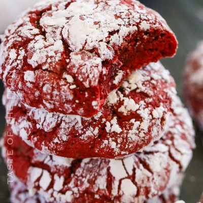 Red Velvet Cake Mix Crinkle Cookies