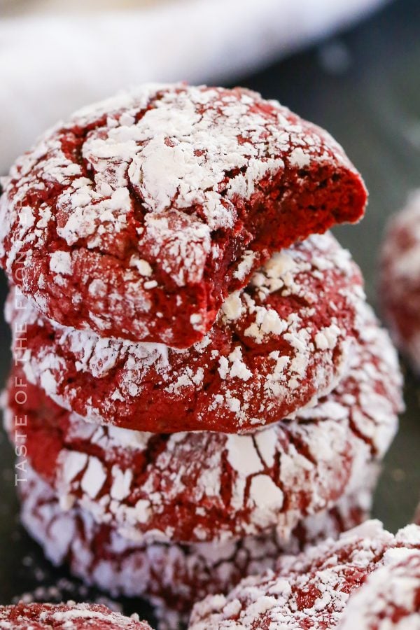 Red Velvet Cake Mix Crinkle Cookies