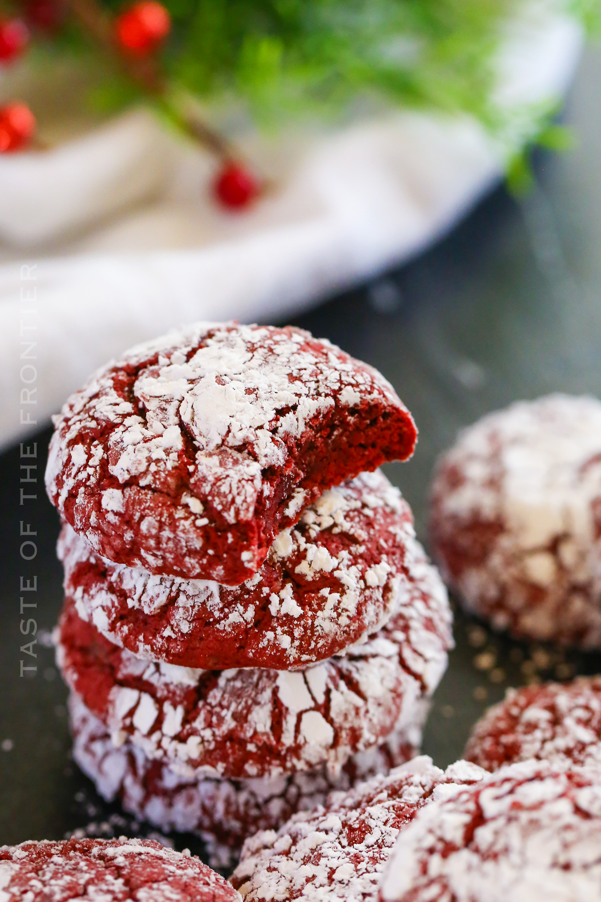 red velvet cookies made with cake mix
