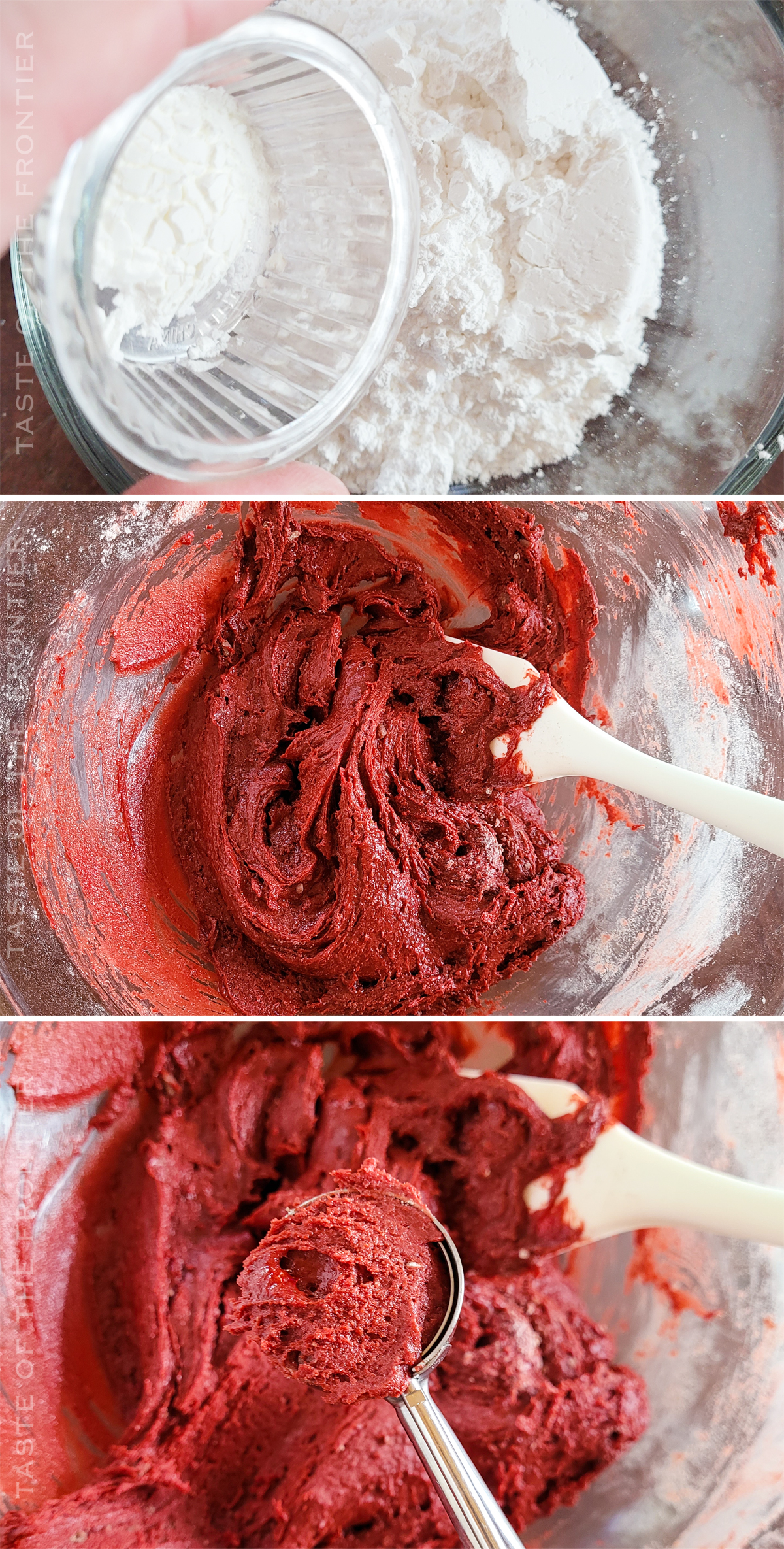 Making red velvet cookies
