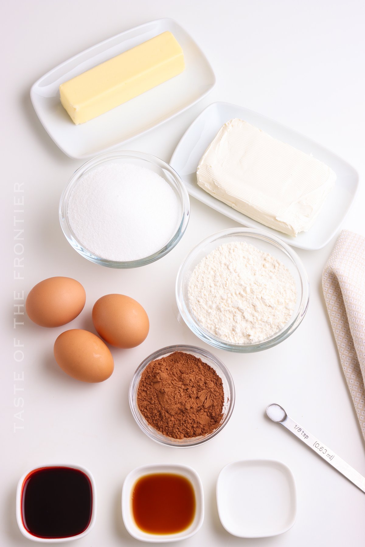 Ingredients for Red Velvet Cream Cheese Brownies